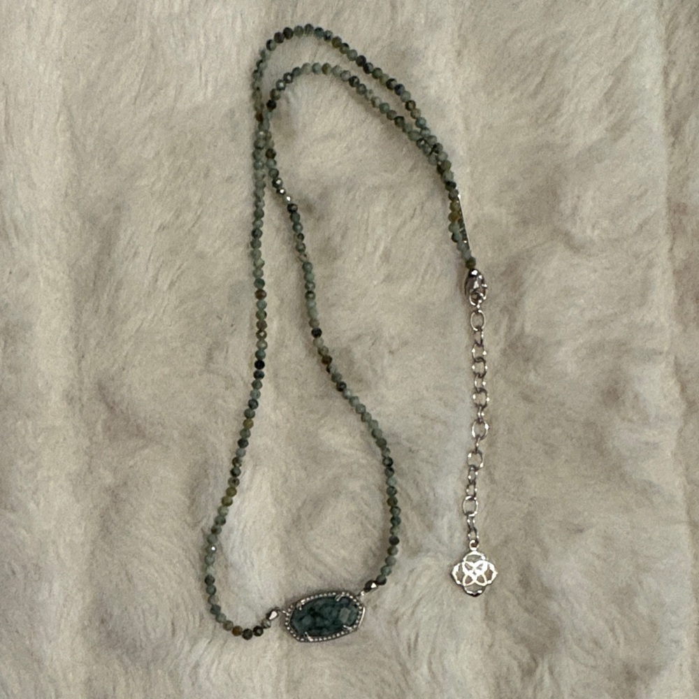 Kendra Scott Beaded Green / Turquoise Stone Pendant Necklace - Women's Jewelry